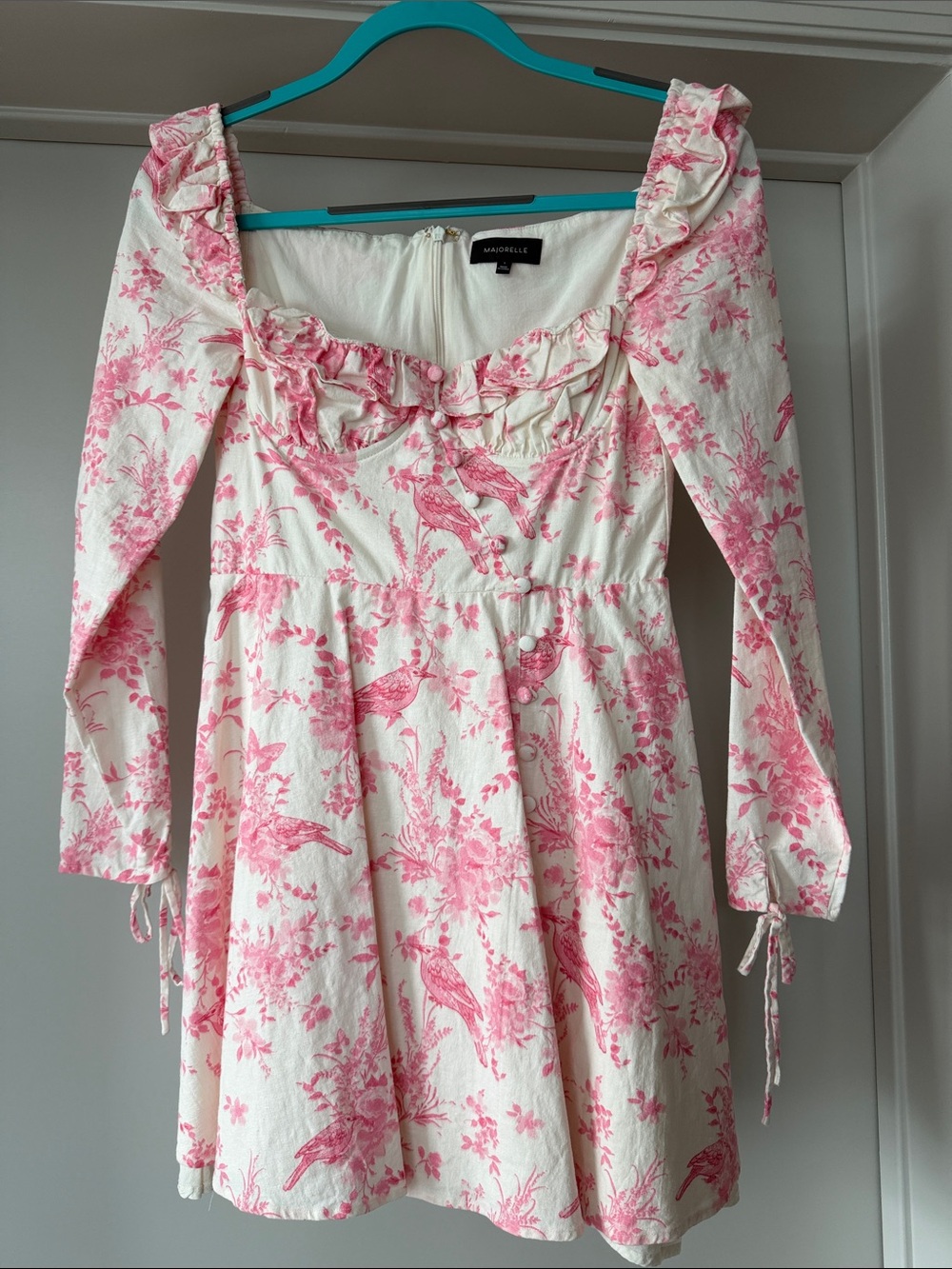 MAJORELLE Pink and Cream Floral Mini Dress